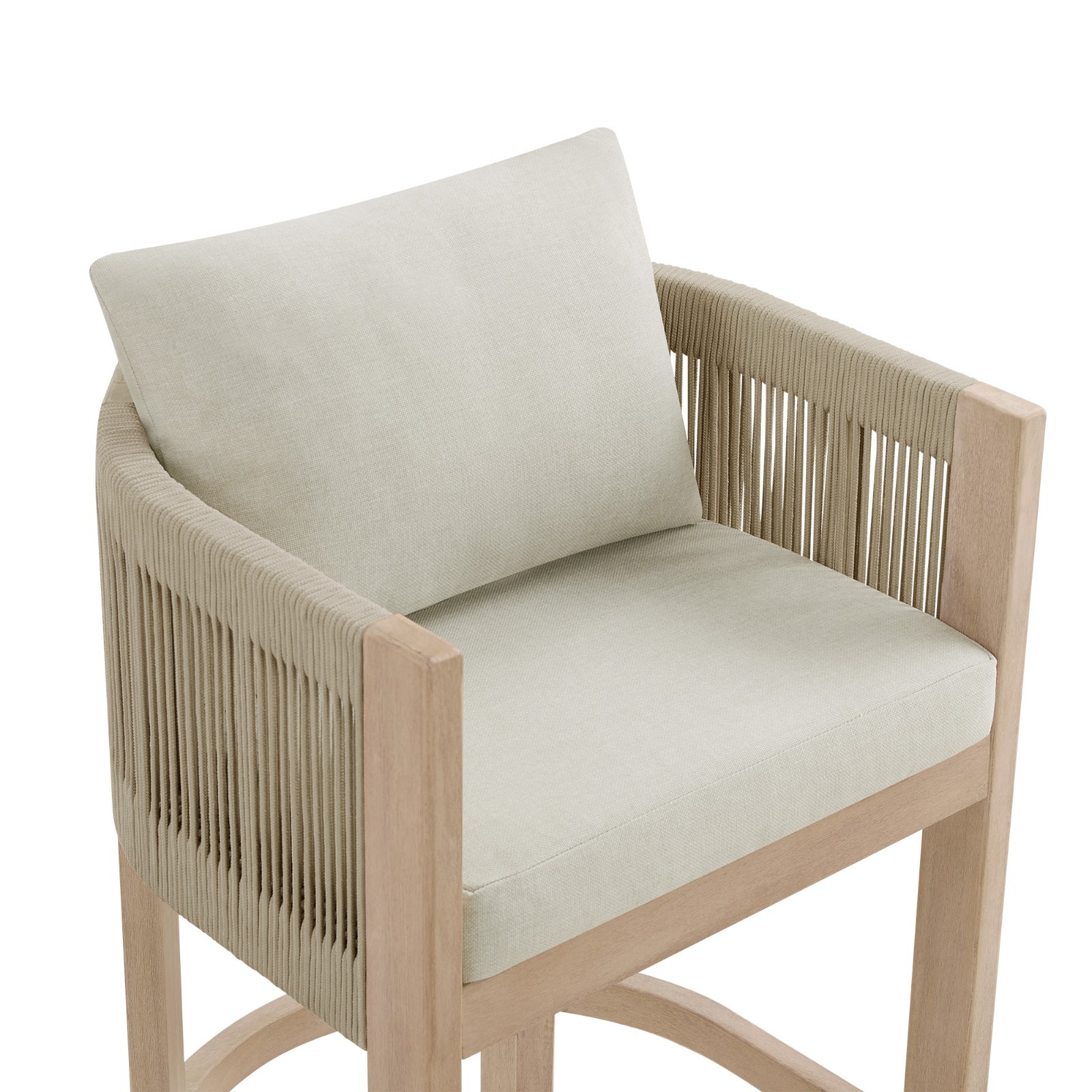 CHITA Cord Braid Barstools Set of 2,Modern Outdoor Woven Rope Counter Stools