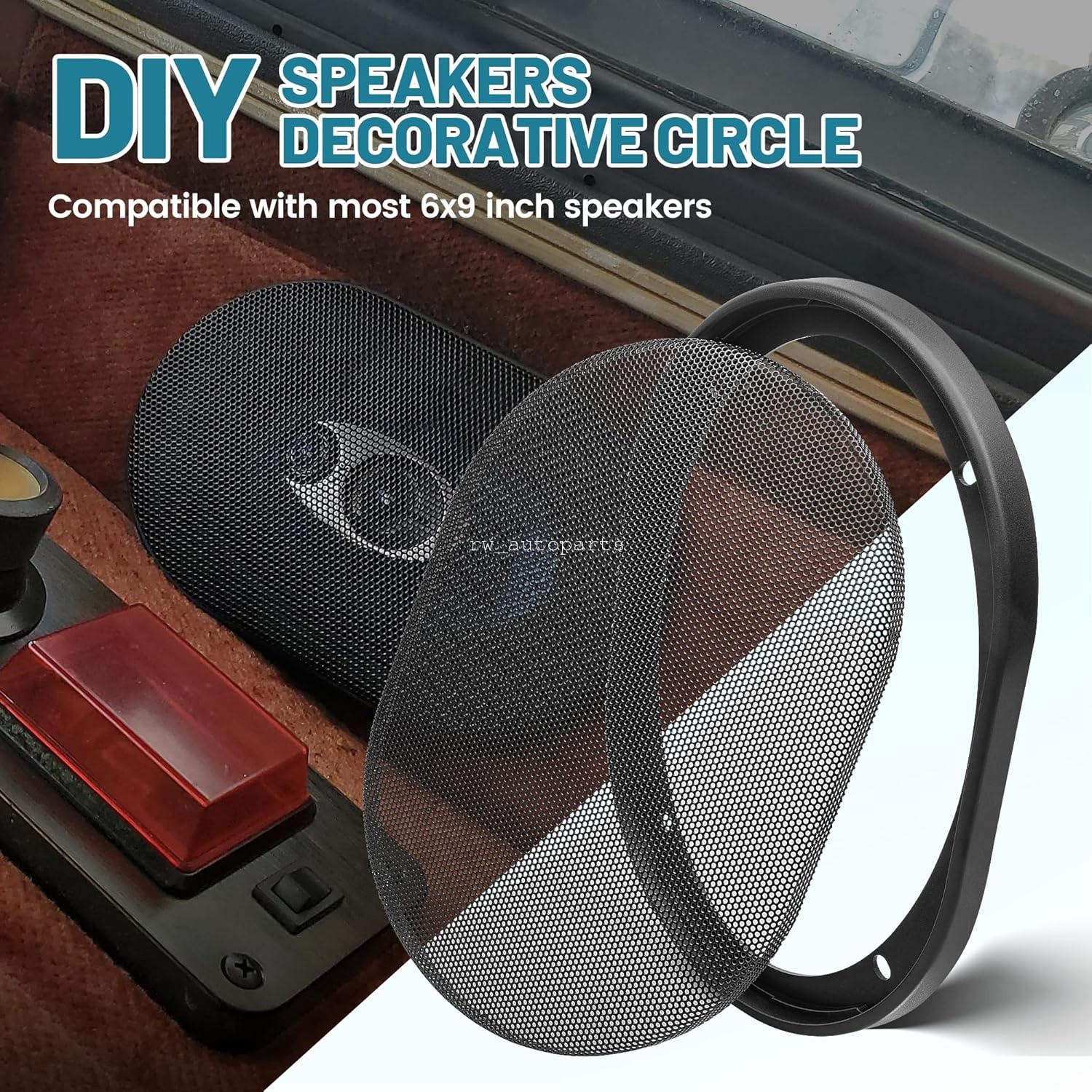 2× Universal 6x9" Speaker Grills Decorative W/ 8xScrews For Car Home Audio DIY