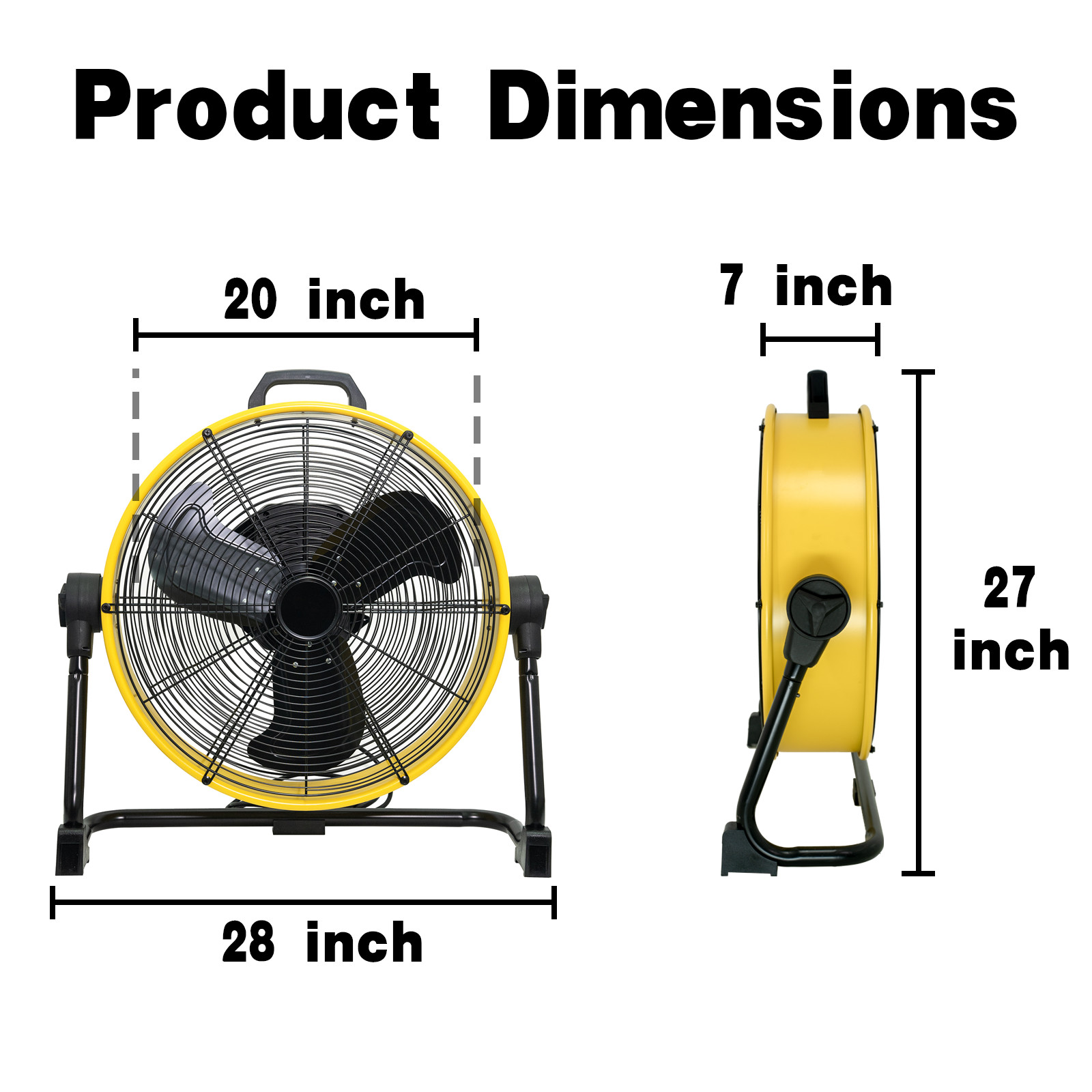 20" 6000 CFM Heavy Duty High Velocity Barrel Floor Drum Fan w DC Brushless Motor