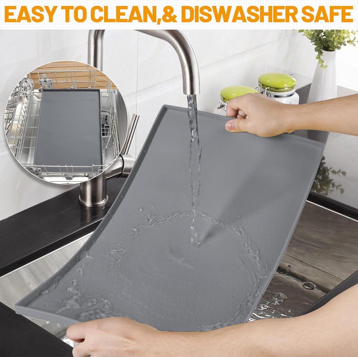 Dog Feeding Mat100% Waterproof BPA Free Silicone Pet Food and Water B...