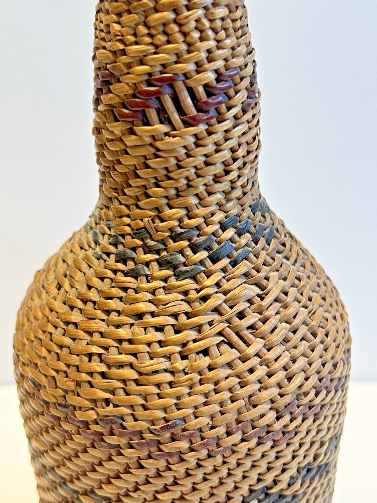 Antique Native American Indian Basket Woven Bottle; Early 1900's; Washoe Nevada