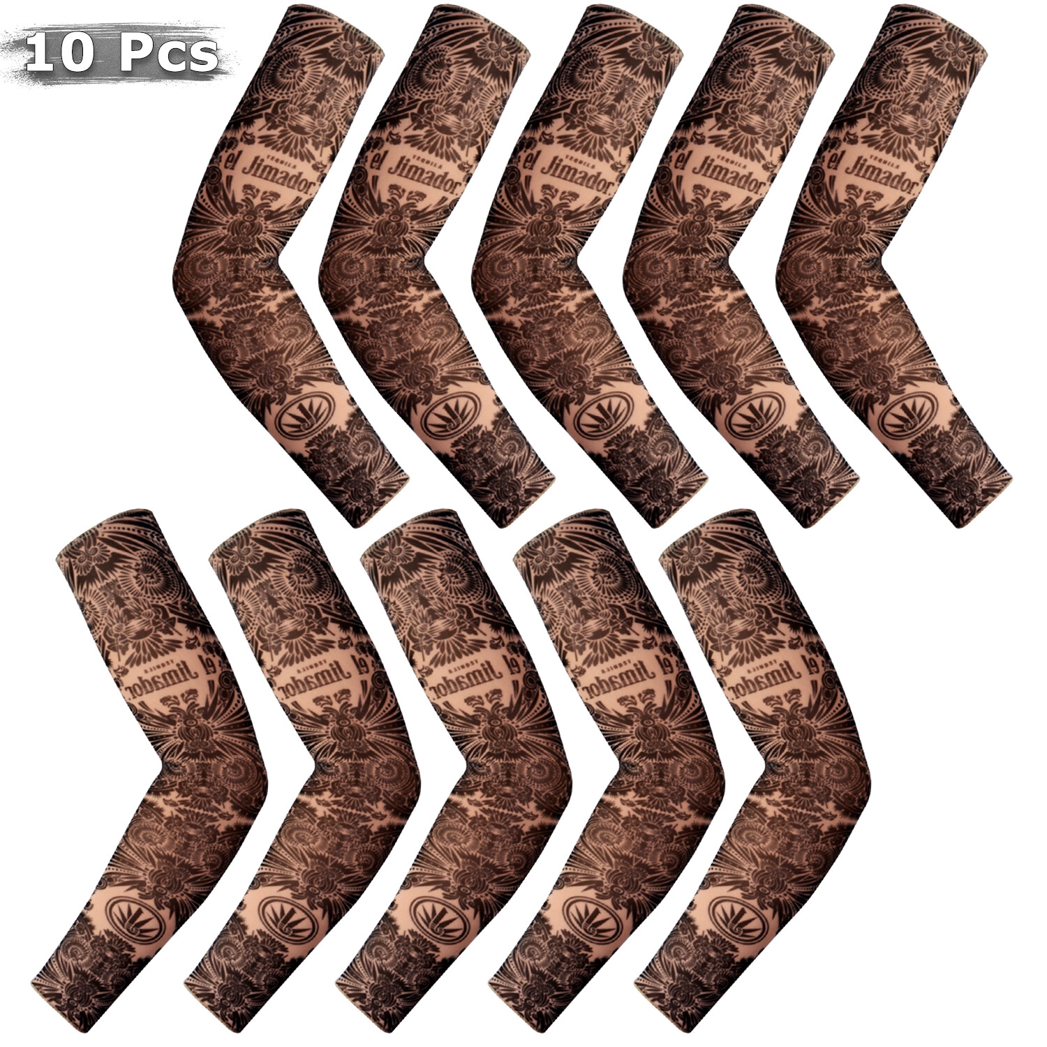 10 PCS Tattoo Cooling Arm Sleeves Cover Basketball Golf Sport UV Sun Protection