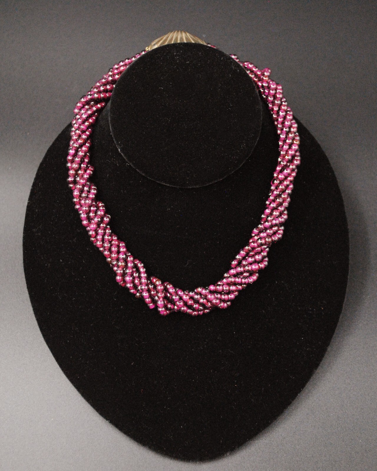Twist A Bead Genuine 1980's Original Necklace 32-36 inch strands-GARNET 1 str