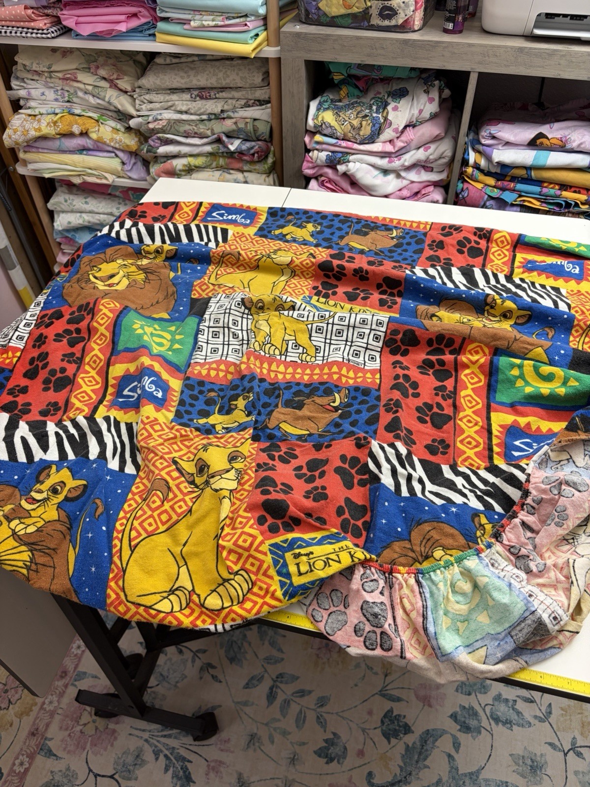 Disney The Lion King Twin Size Fitted Sheet Vintage 1990's Simba