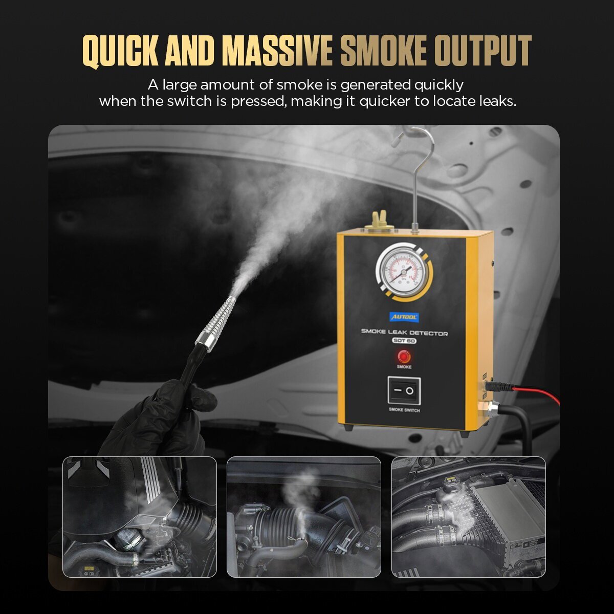 Automotive EVAP Smoke Machine Diagnostic Pipe System Vacuum Car Leak Detection