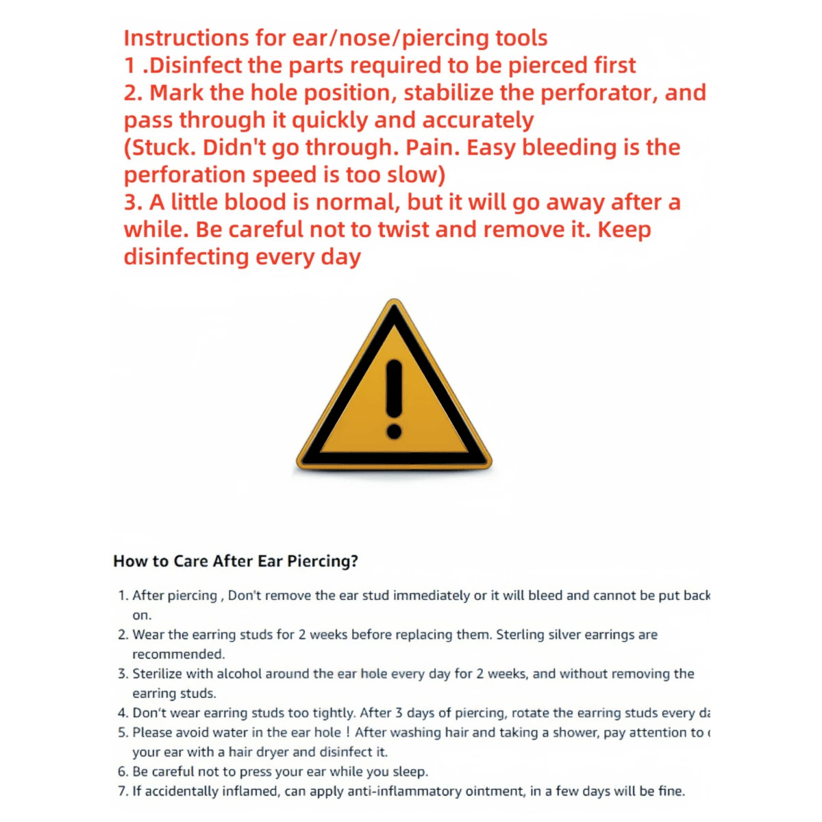 Nose Piercing Gun 7X Self Piercing Rivet Gun For Nose Ear Painless Piercing Gun