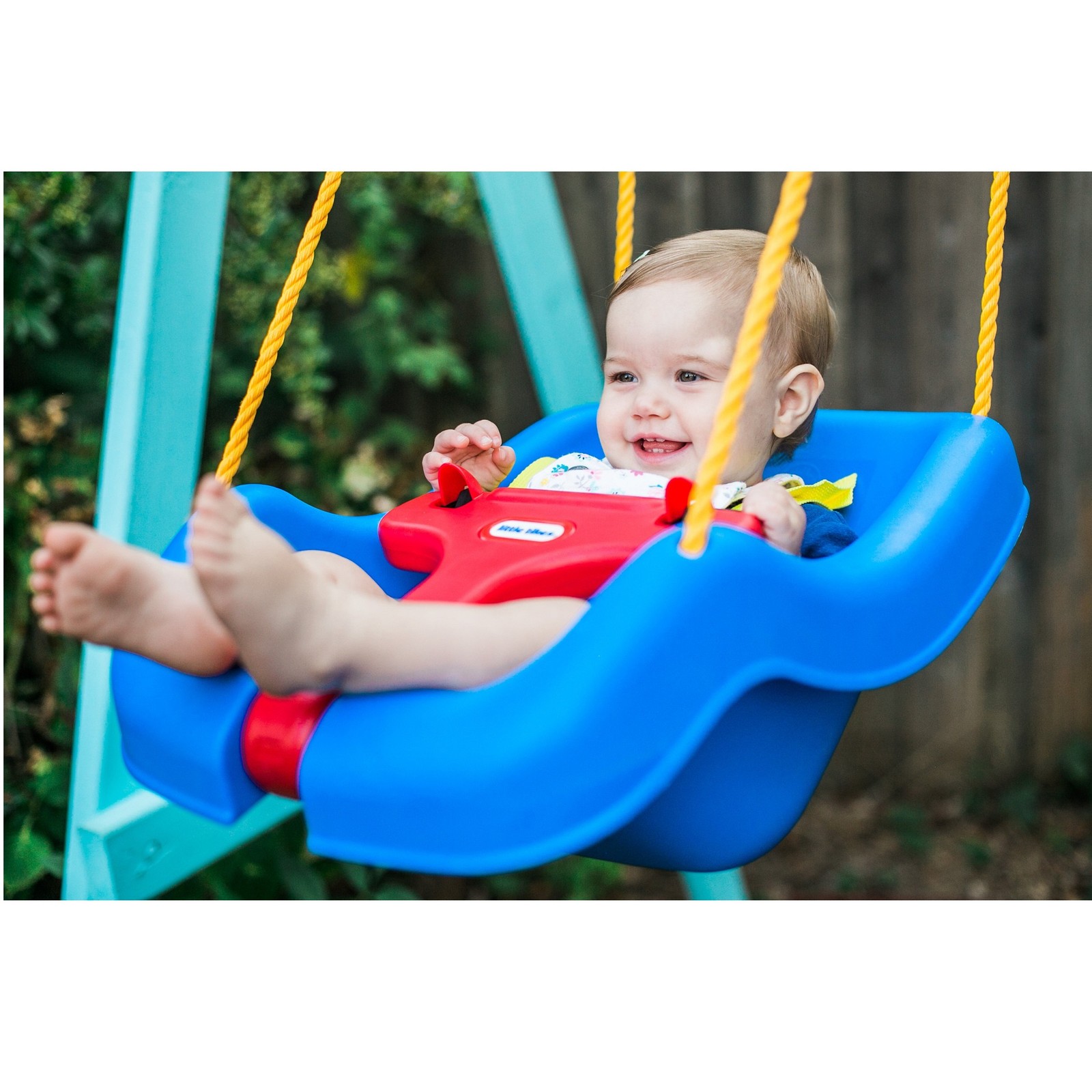 Little Tikes Snug n Secure Blue Swing with Adjustable Straps, 2-in-1 for Baby