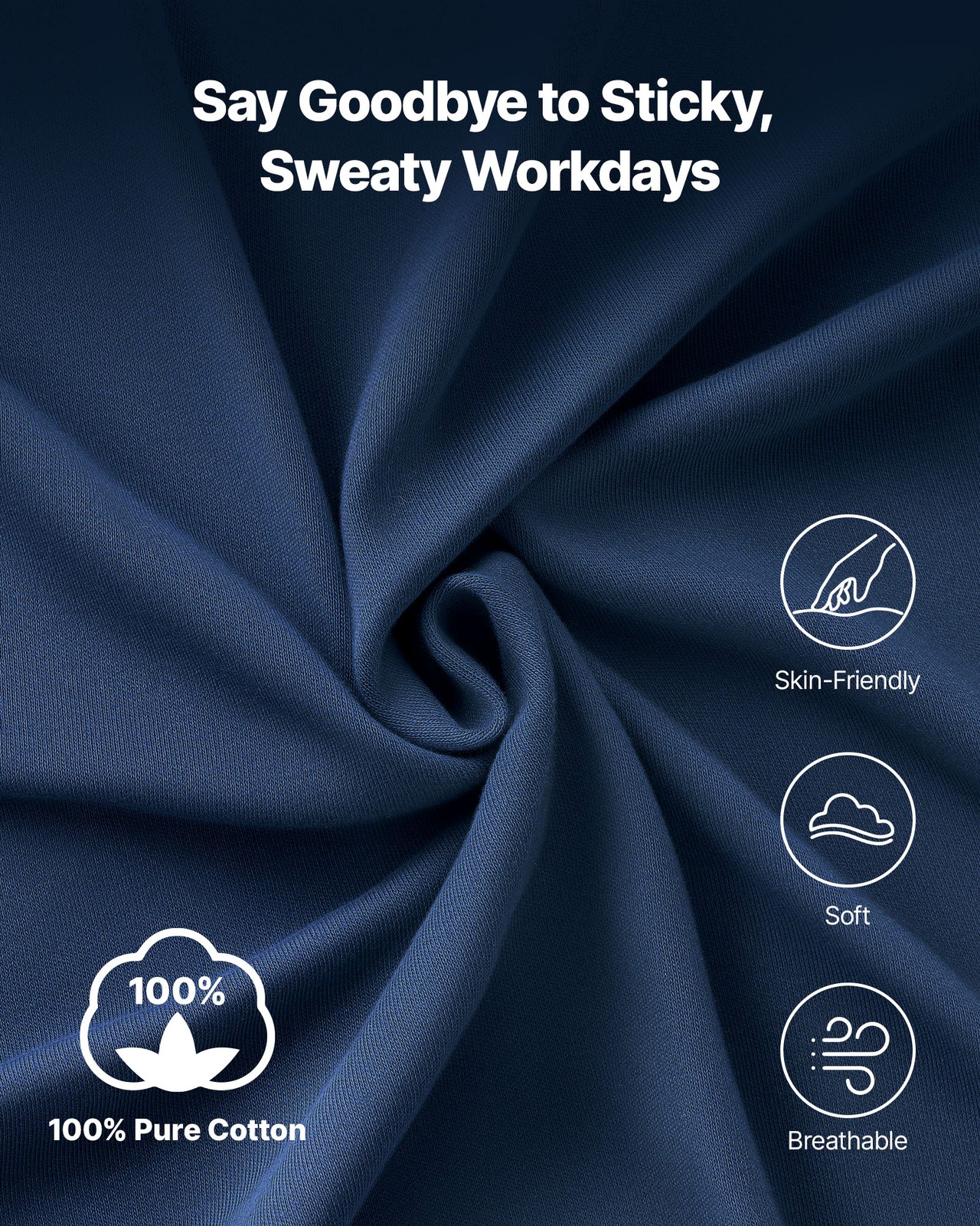 VEVOR FR Shirt Flame Resistant Long Sleeve Workwear for Men Navy Blue M