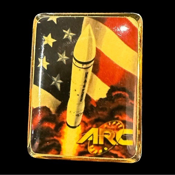 ARC Aerojet Rocketdyne Rocket Pin With American Flag Design