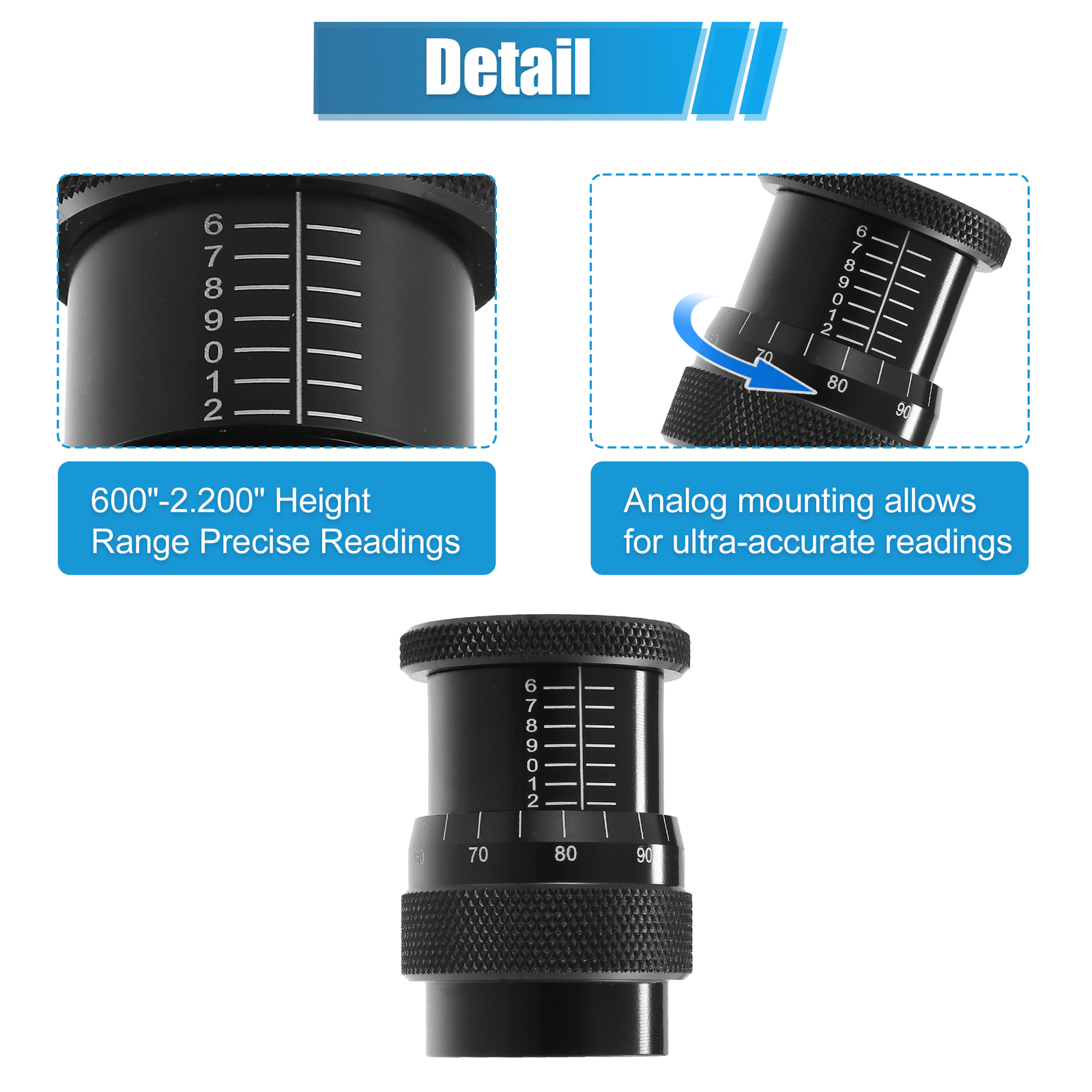 Universal Valve Spring Height Micrometer Measurer 0.75" Metal Black Pack of 1