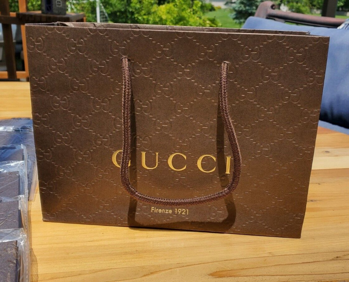 (10 Pack) GUCCI Firenze 1921 Paper Shopping Gift Bag Brand New 9" x 6.7" x 2.5"