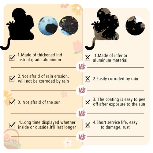 Easter Black Cat Wooden Door Corner Decor Set of 3, Cute Wall Decorations