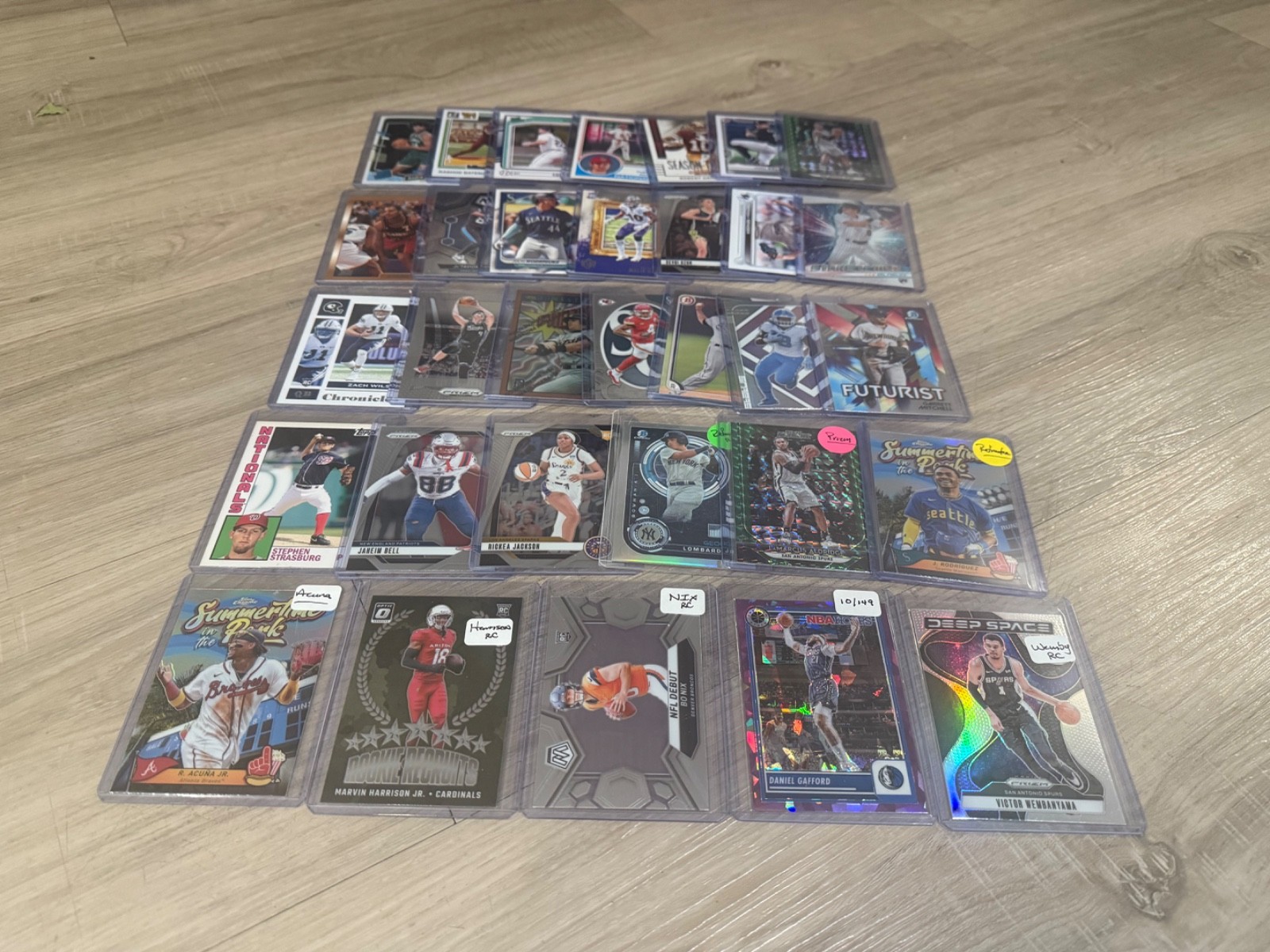 True 1/1 Huge 2 Row Sports Collection Auto HOF Prizm Patch Refractor RC LOT