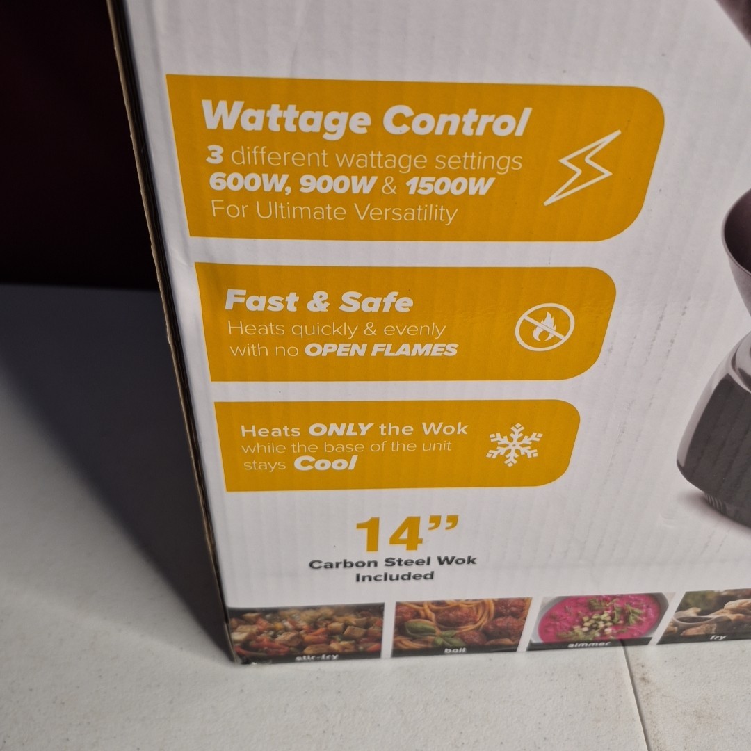 Nuwave Hot Wok Induction Cooktop with 14" Carbon Steel Wok