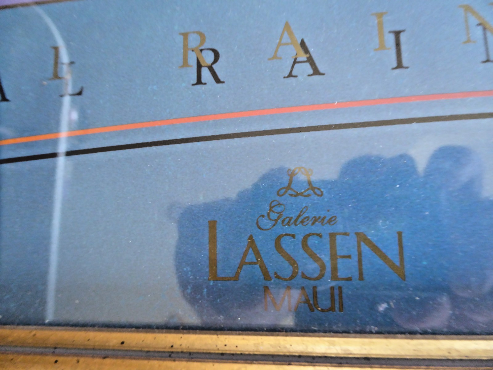 Vintage Framed Christian Riese Lassen Eternal Rainbow Sea Maui Hawaii Art