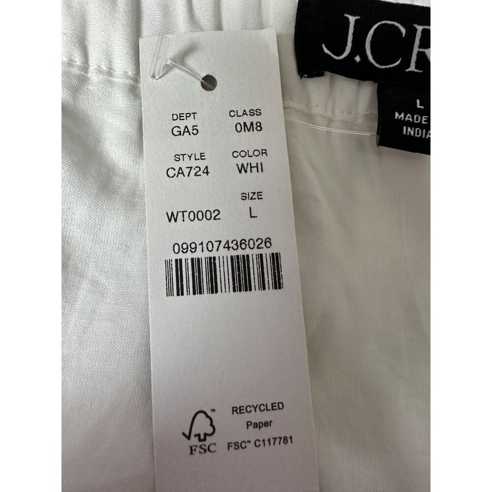 J.Crew Skirt Women L White Eyelet Scalloped Hem Mini Flared Cotton Old Money