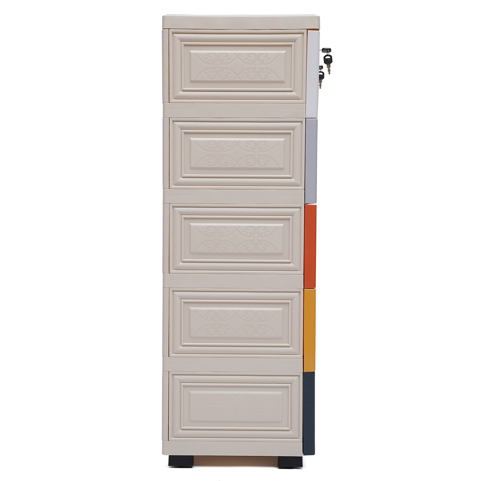 Large Capacity Free Standing Wardrobe Cabinet Clothes Plastic Cupboard 6 Drawers