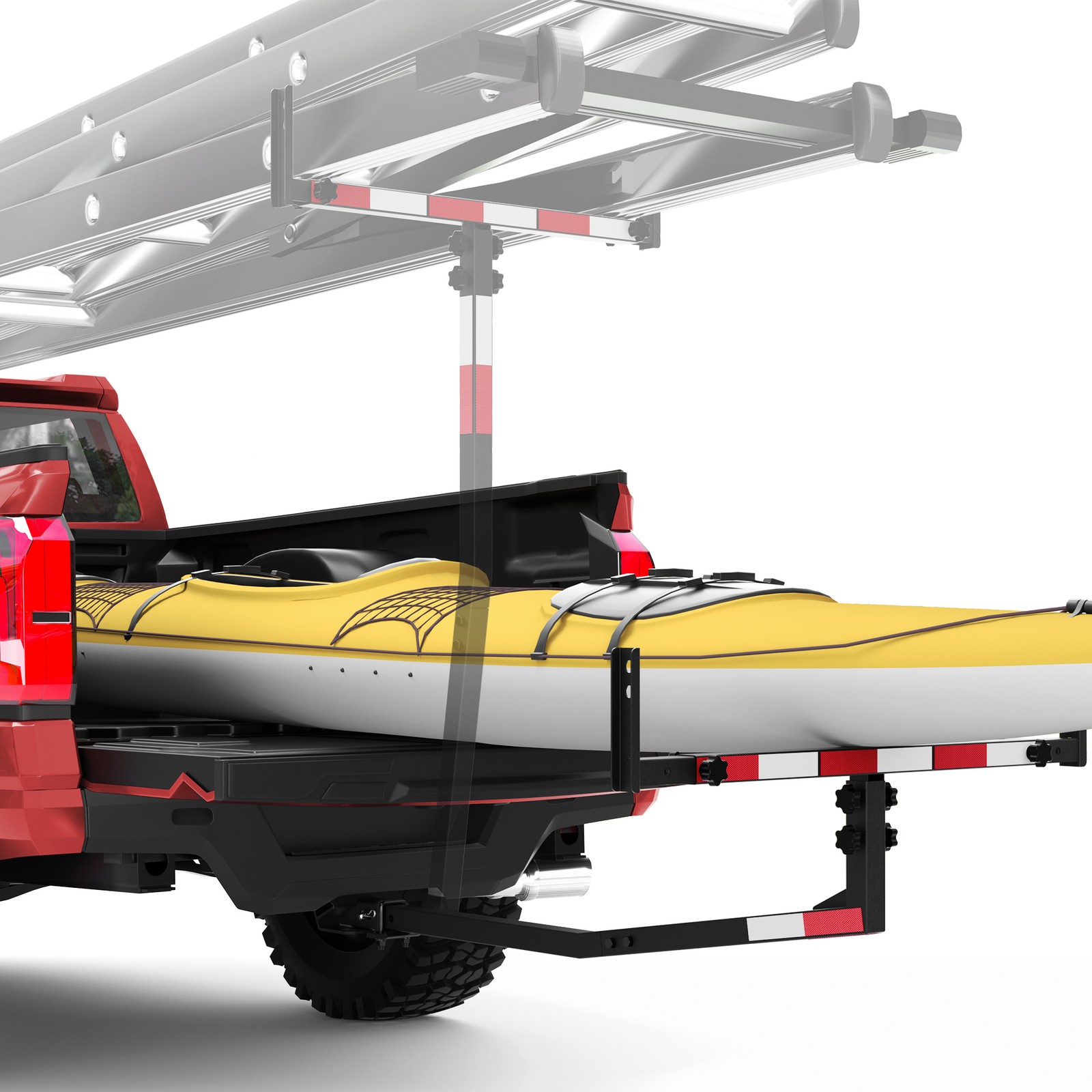 800lbs Load Extender Truck Hitch Support Haul Ladder Lumber Rack Roof Tailgate