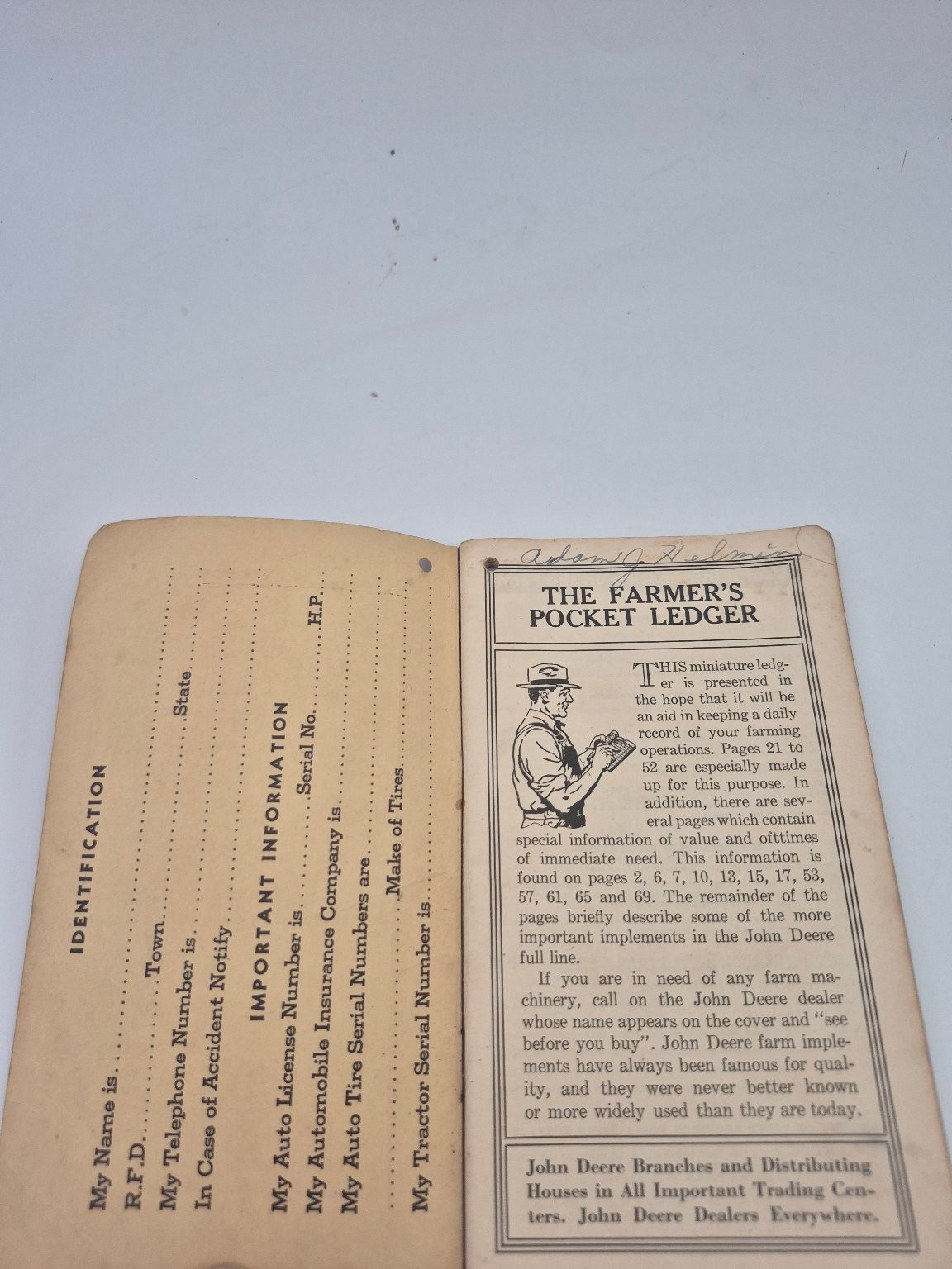 Farmer's Pocket Ledger 79th Annual Edition 1945-46 Farming Record