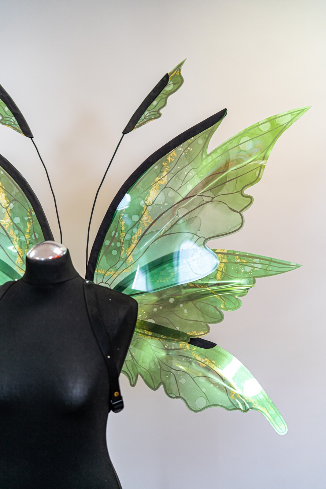 Green Fairy Wings Costume For Adult Butterfly Elf Cosplay Iridescent Halloween