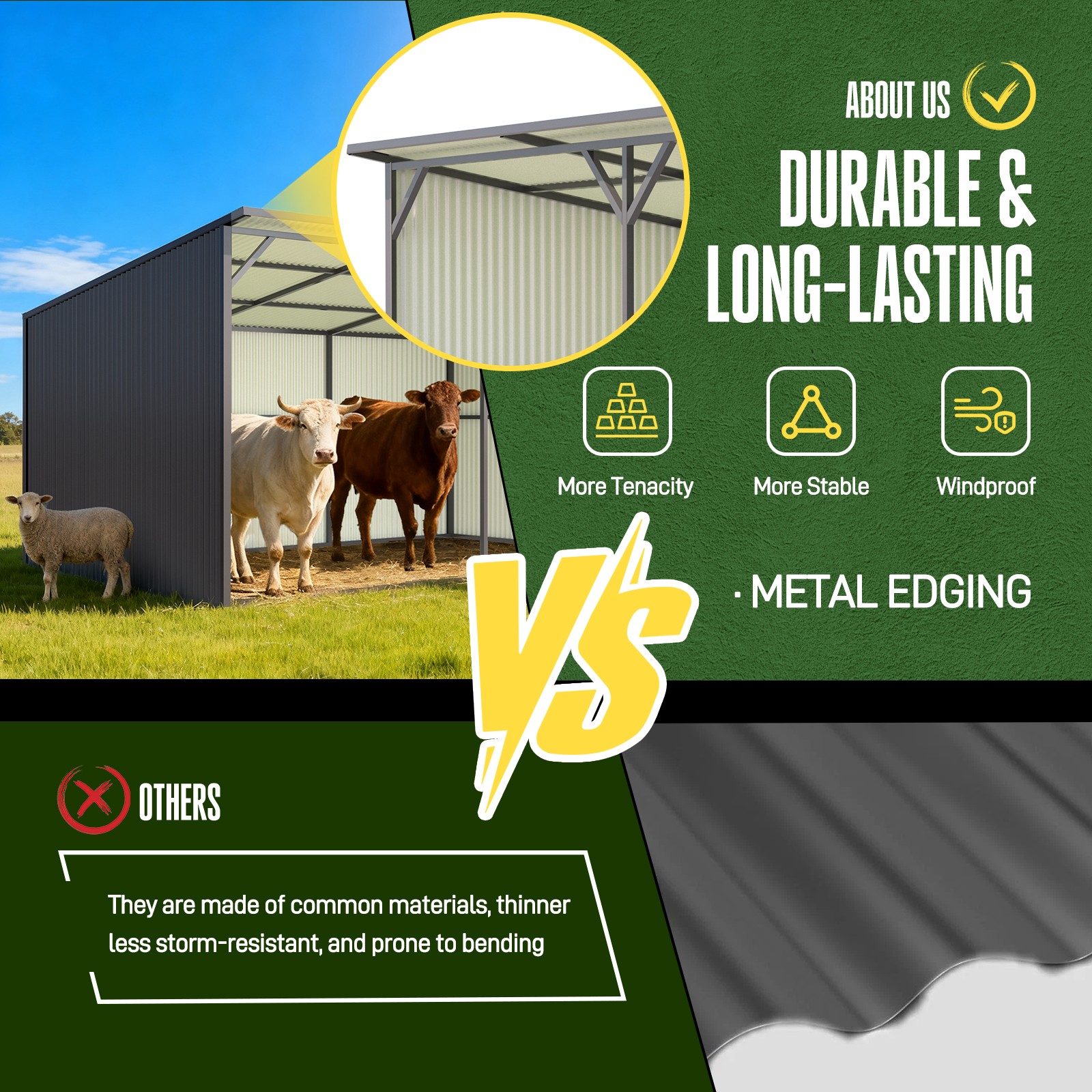 Winter 20'x12' Galvanized Metal Livestock Shelter Building for Farm FREE SHIPING