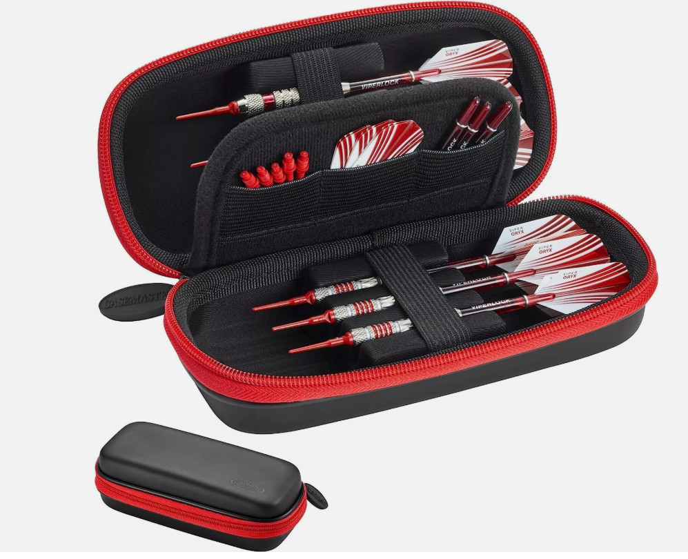Casemaster NEW Sentry Red Darts & Accessory Case Slim EVA Shell Soft Steel Tips