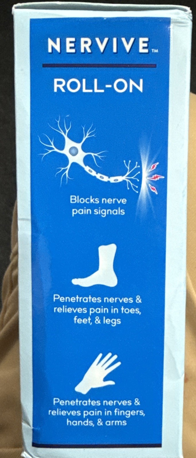 Nervive Nerve Care, Pain Relieving Roll On Liquid, Max Strength No-Mess Topical.