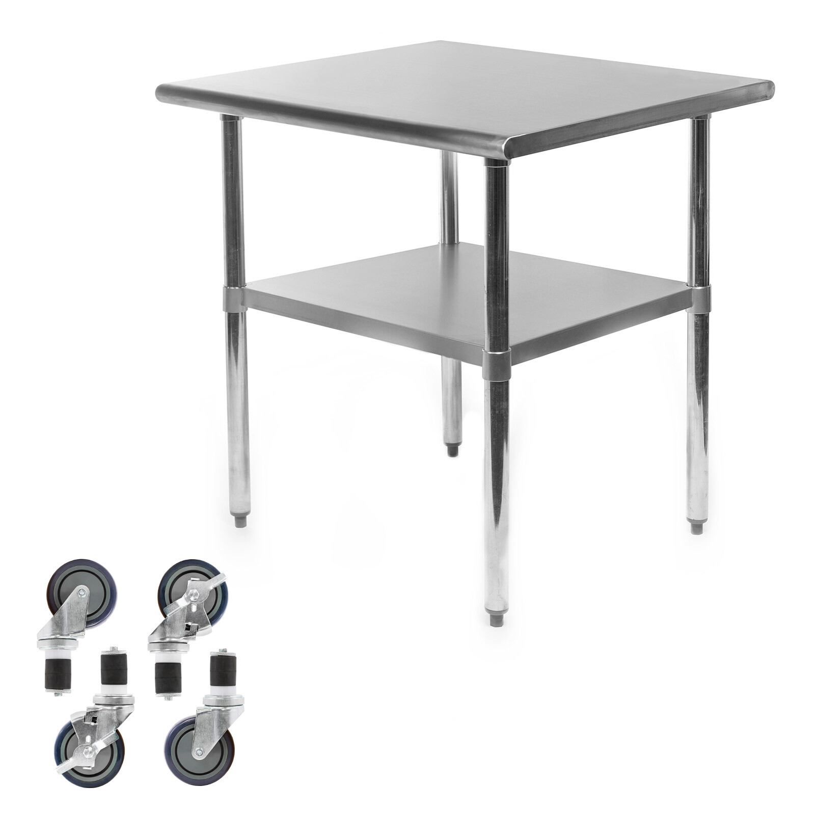 Stainless Steel 24" x 30" NSF Commercial Kitchen Work Food Prep Table w/ Casters