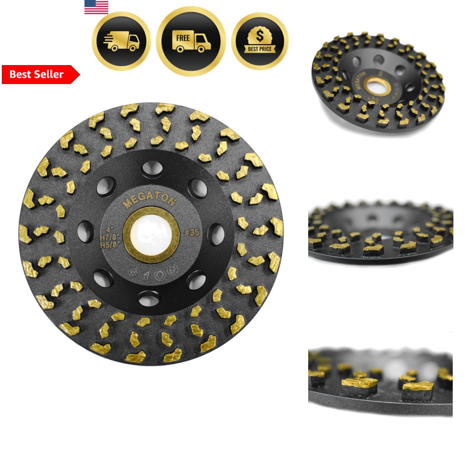 Diamond Cup Grinding Wheel 4 Inch Concrete Paint Epoxy Coating Removal