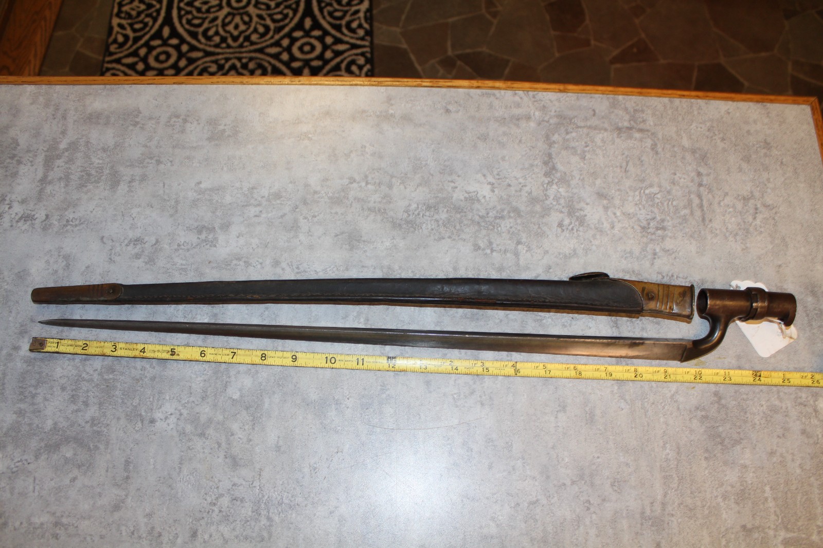 P1876 Martini-Henry Socket Bayonet Leather Scabbard British Pattern 1876