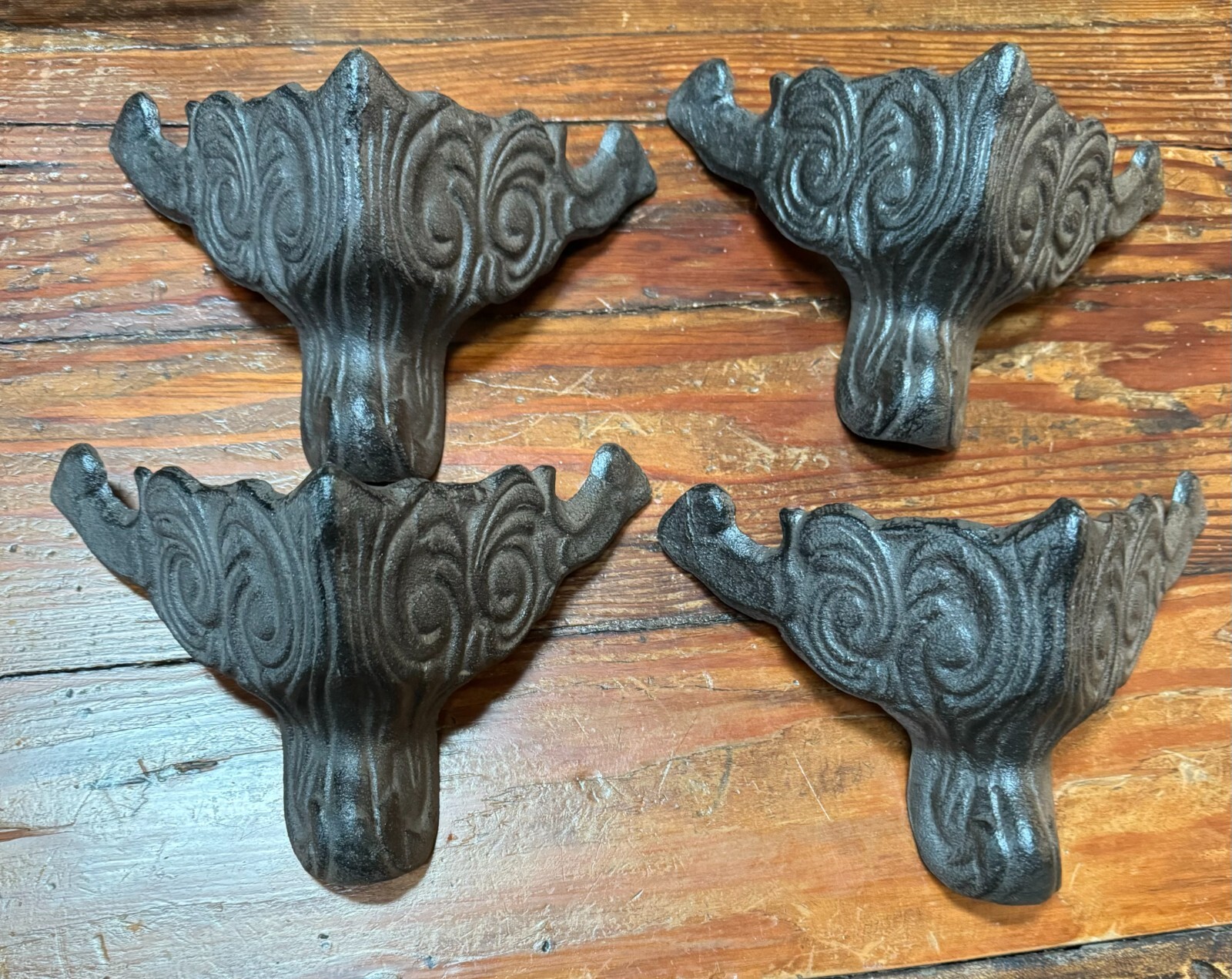 4; Furniture Legs 5.75" Cast Iron Metal Claw foot Tub Wood Stove Feet Salvage