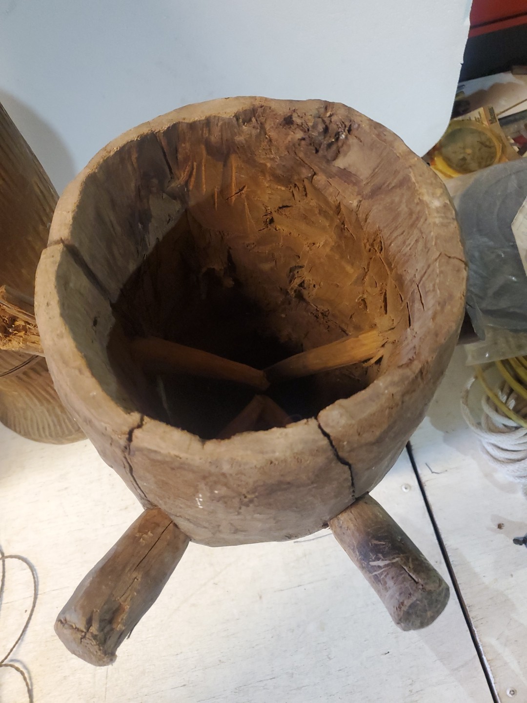 3 Antique Museum Deaquisition Authentic West African Drums