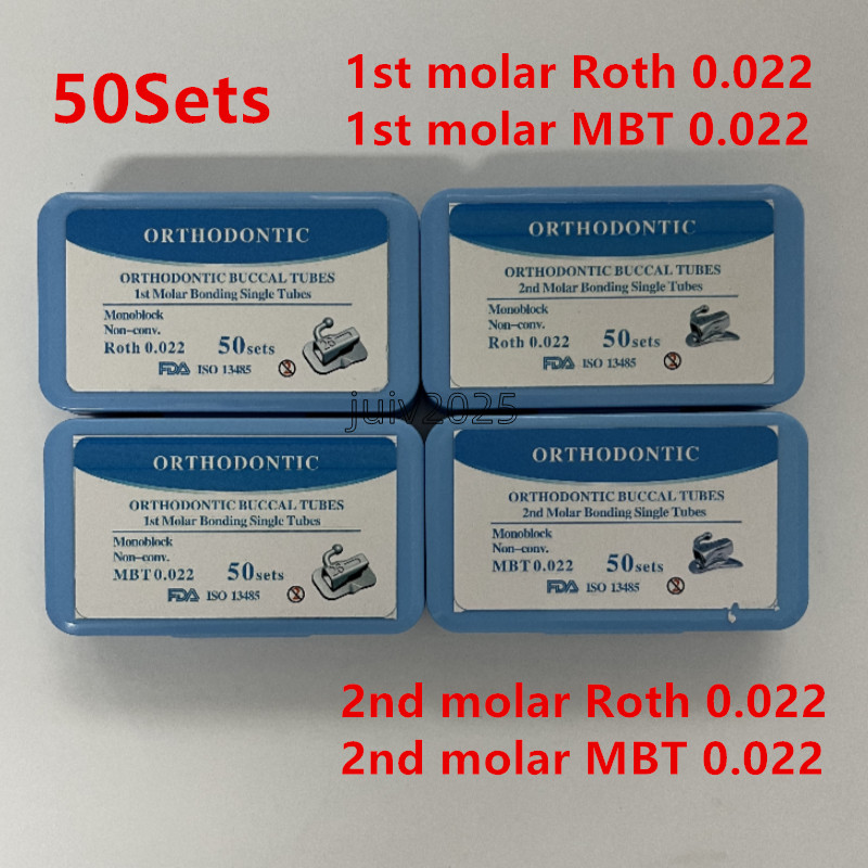 Dental Orthodontic Bondable Buccal Tube 1st 2nd Molar Roth/MBT Monoblock N-conv