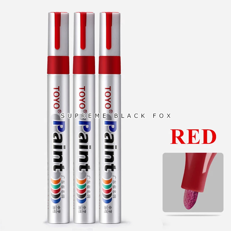 Red Waterproof Permanent Paint Marker Pen Car Tyre Tire Tread Rubber Metal