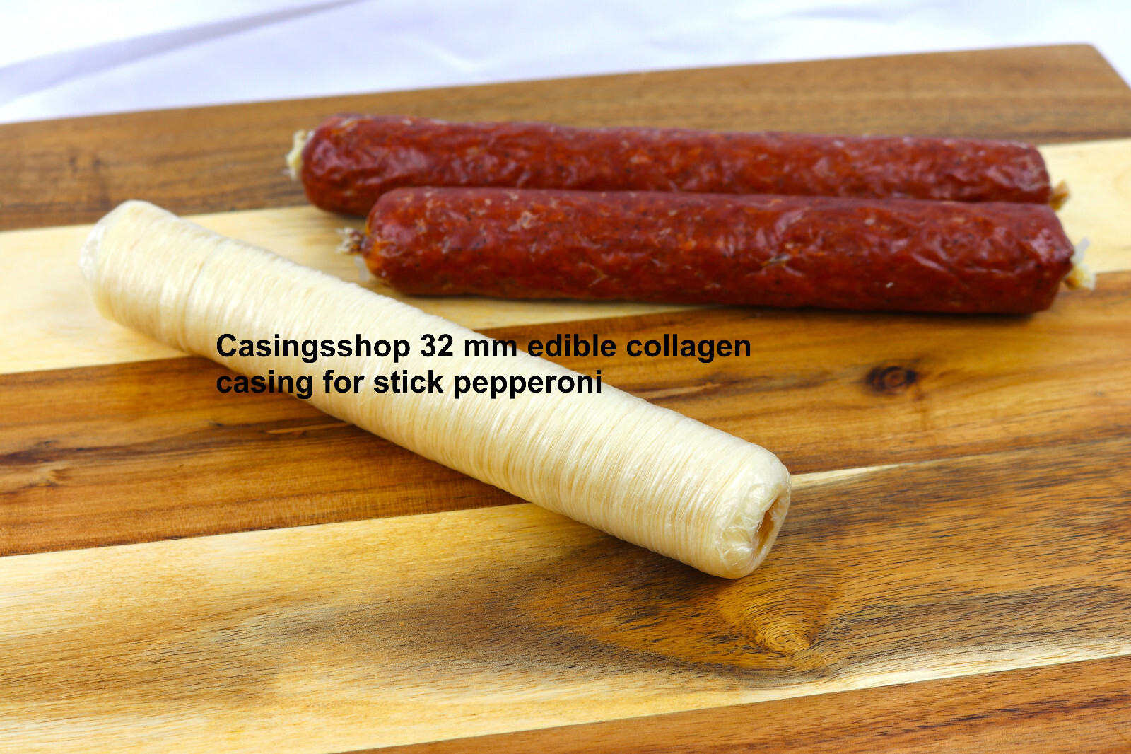 1 stick - 32 mm Edible Collagen Sausage Casings for Stick Pepperoni stuff 22 lbs