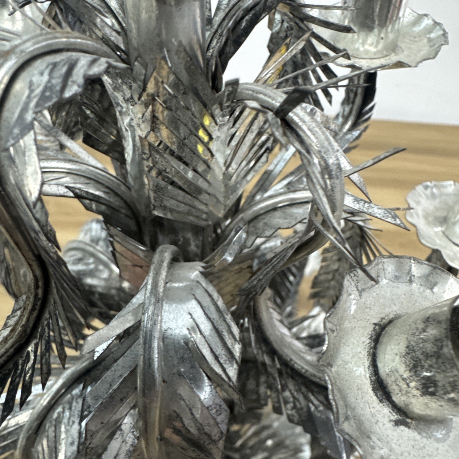 Elegant Rare Mexico Tin Art 25 FEATHER Candelabra Christmas Tree