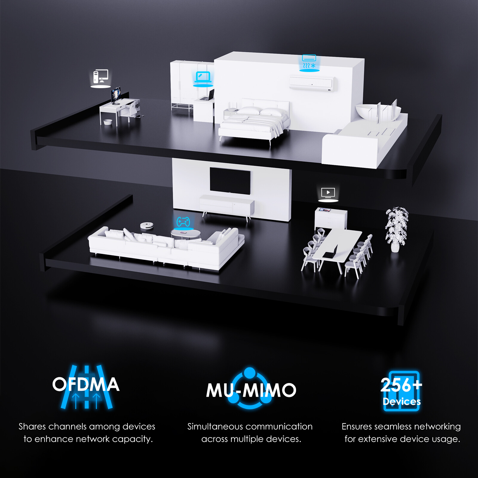 AX6000 Dual Band WiFi 6 Router Gigabit Wireless AX3000 Internet Router VPN WPA3