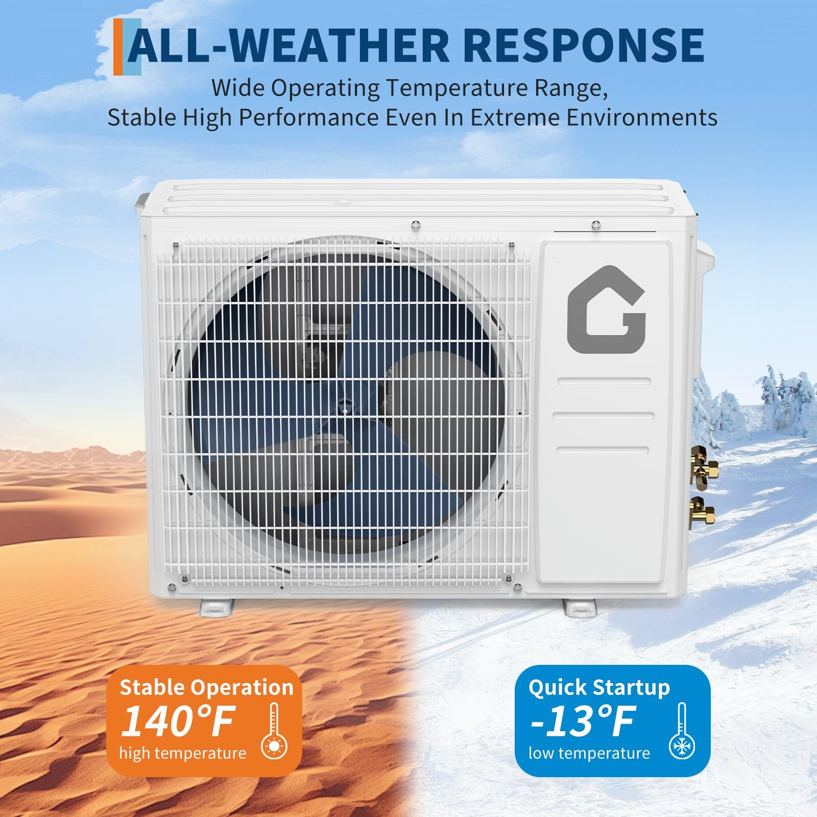 12000BTU Mini Split Air Conditioner Ductless Inverter System Heat Pump 220V WIFI