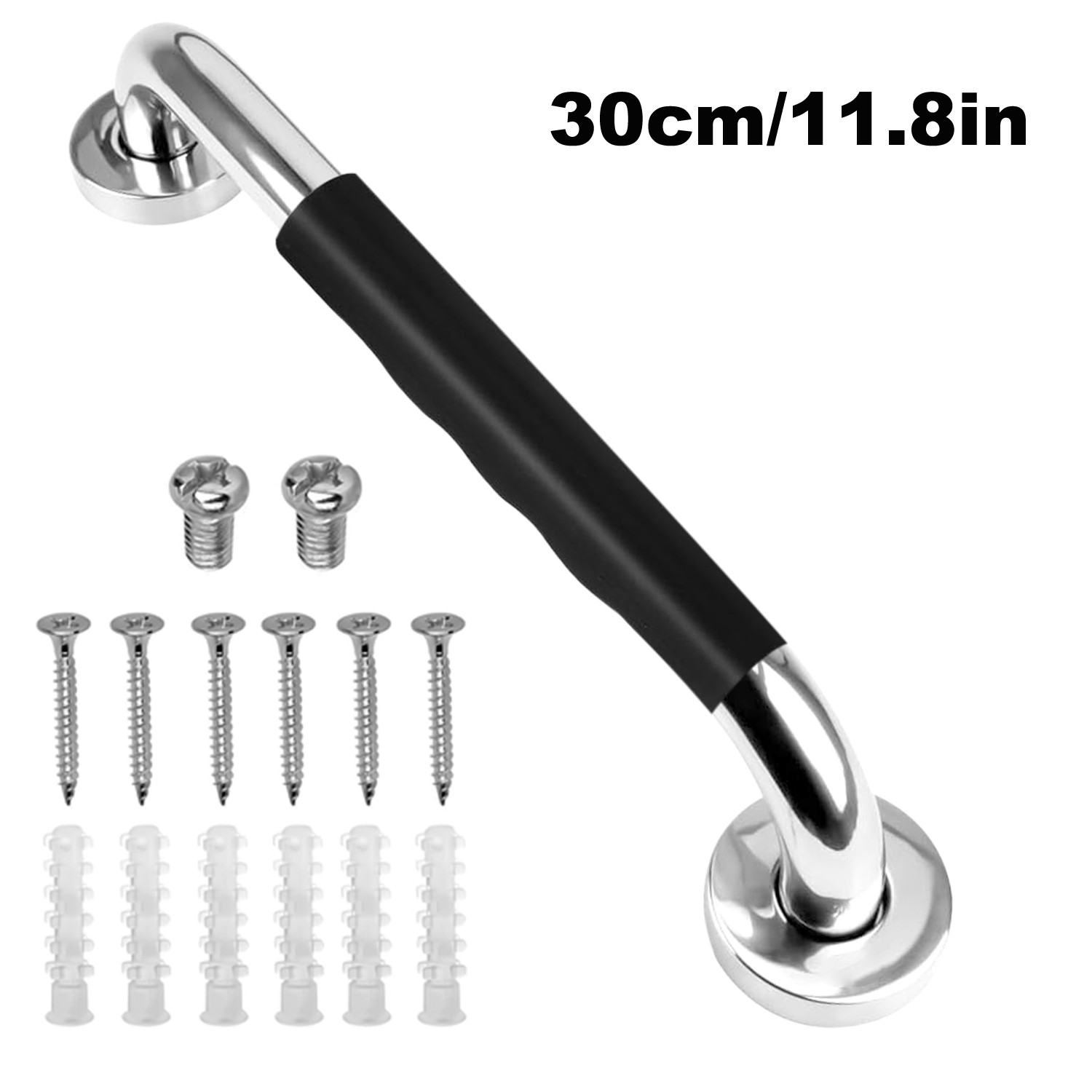 Stainless Steel Shower Grab Bar w/Anti Slip Rubber Grip for Bathroom Handrail US
