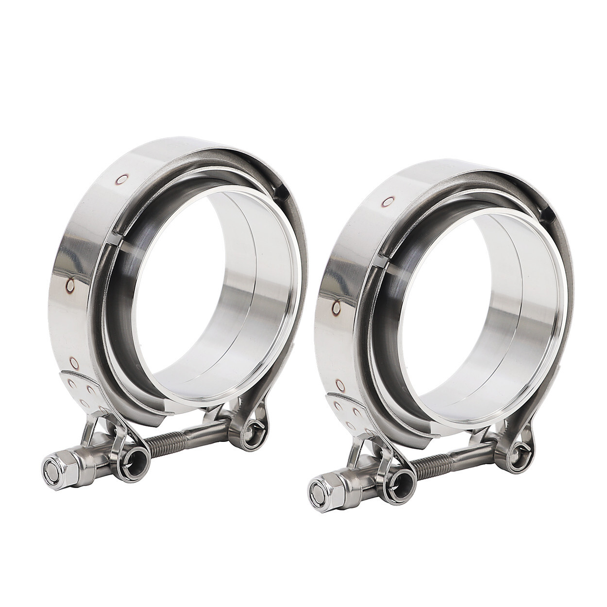 2.0 Inch V Band Clamp With Flange Male Female Stainless Steel Joins 2.0" OD 2Pcs