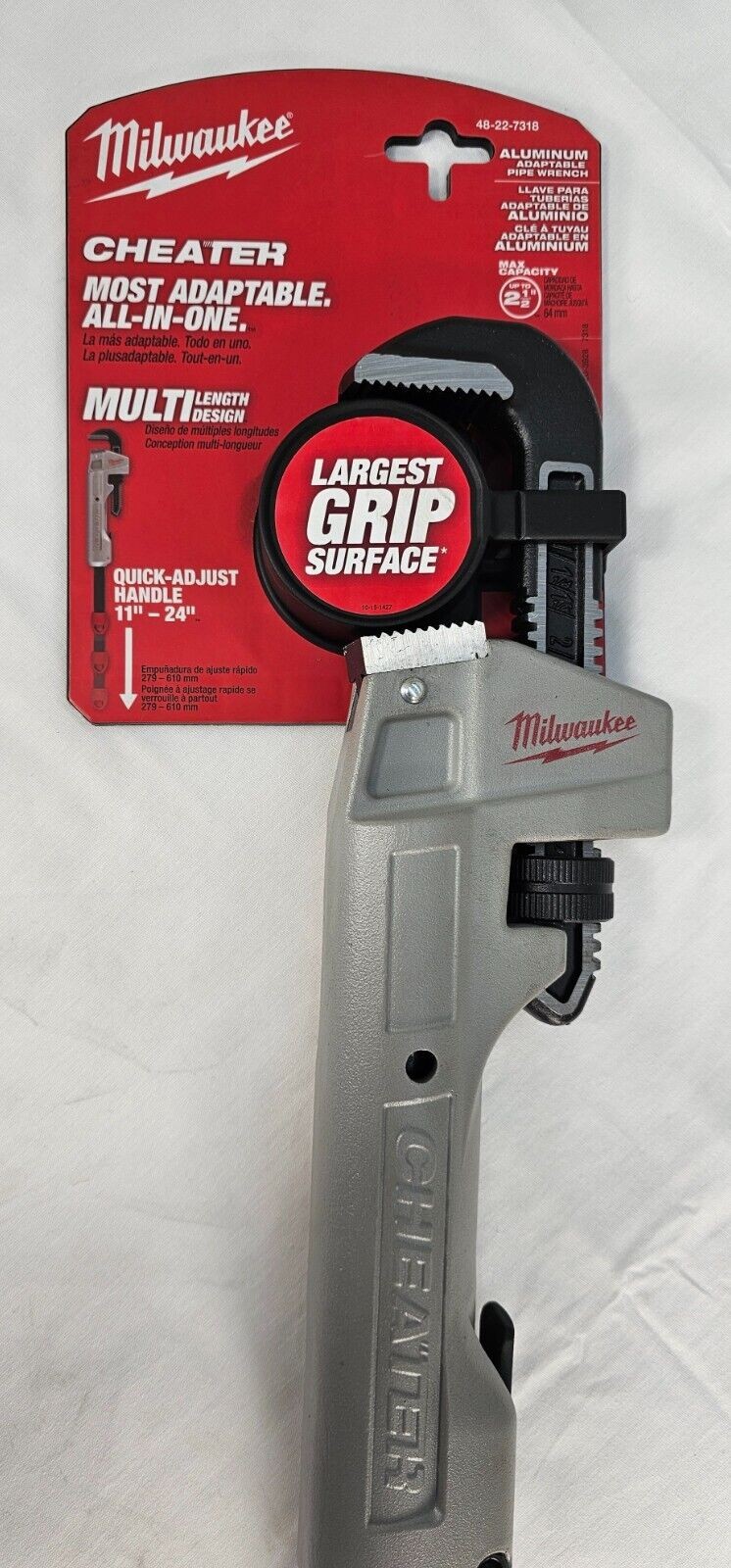 NEW Milwaukee 48-22-7318 CHEATER Aluminum Adaptable Pipe Wrench w/ Multi Length
