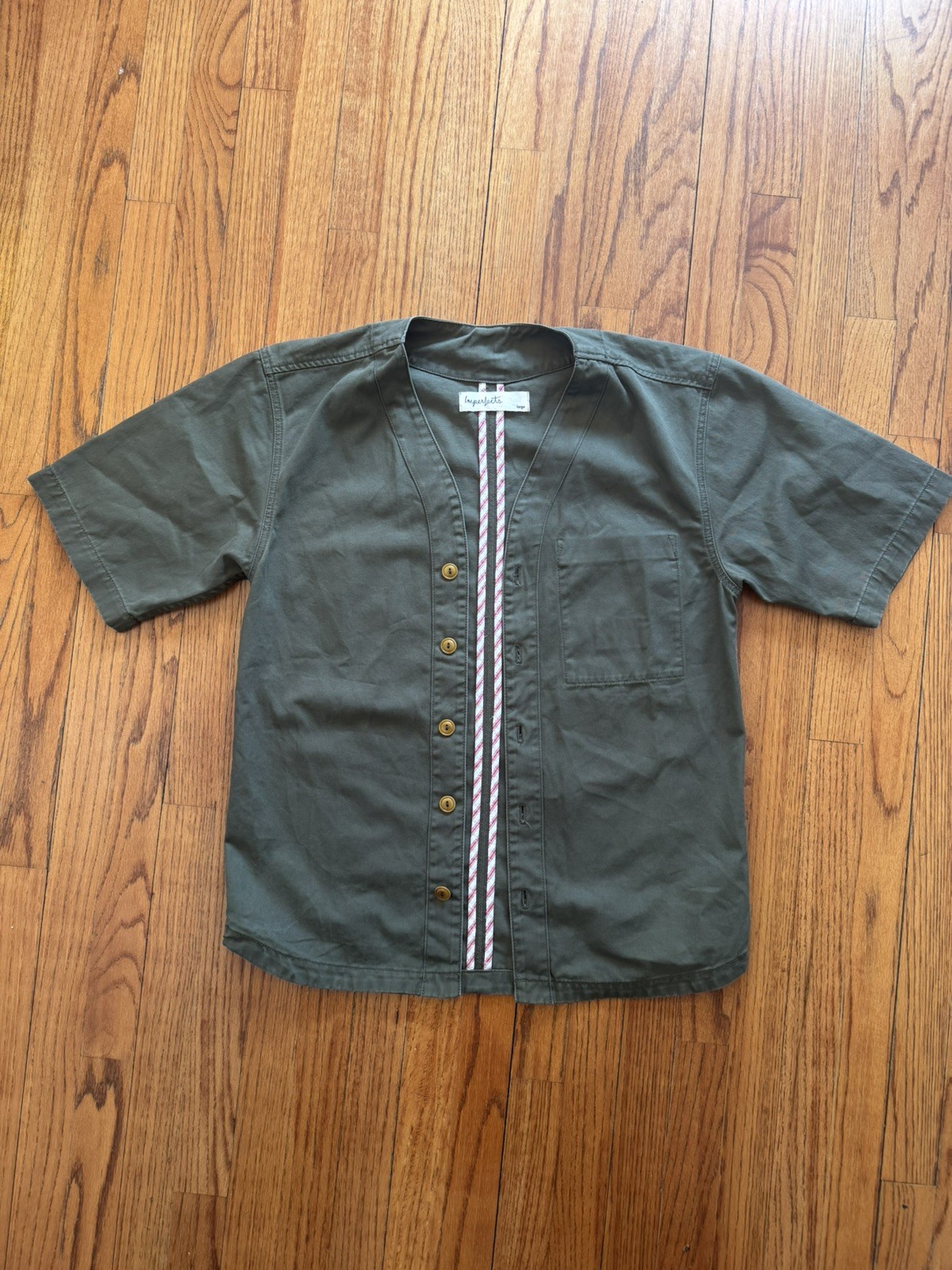 Imperfects benny jersey Short Sleeve Button Work shirts Made In The USA L