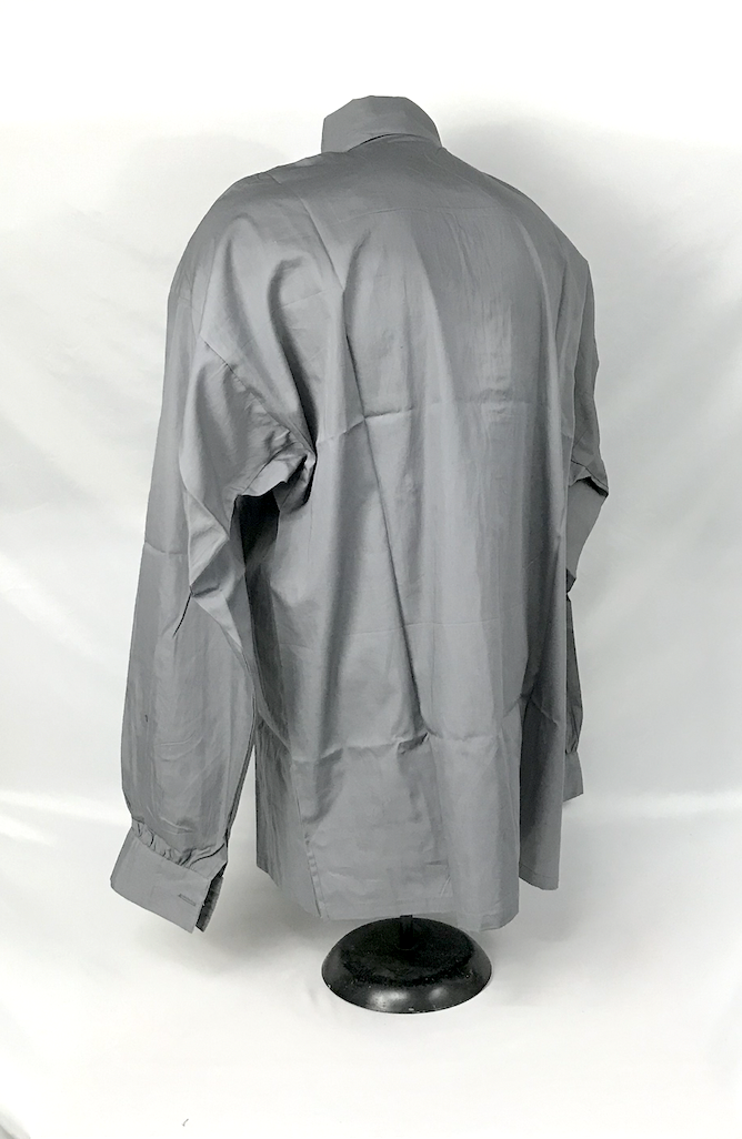 Gray Bib Front Firemans Shirt - Metal Buttons - Reenactment - Size XXXL (3XL)