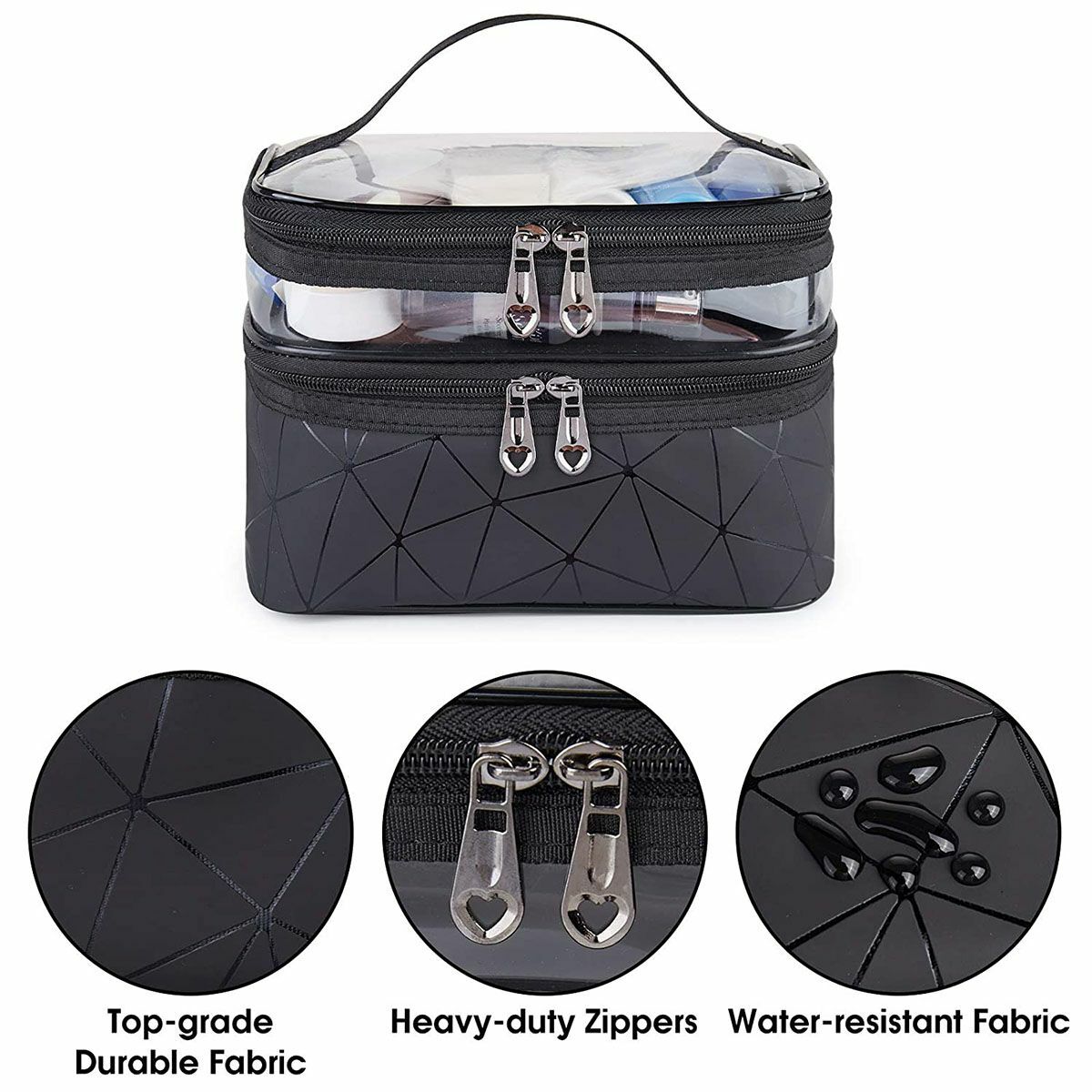 Professional Large Cosmetic Case Makeup Bag Storage Handle Organizer Travel Kit