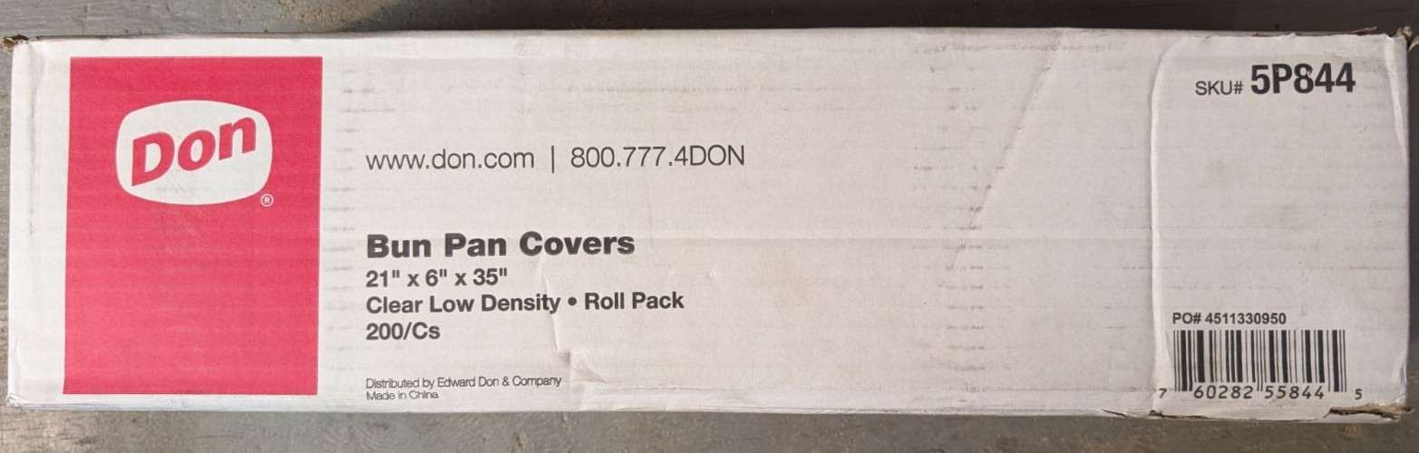 Plastic Bun Pan Cover Rolls 21x6x35 with Tie Strips, 200pk