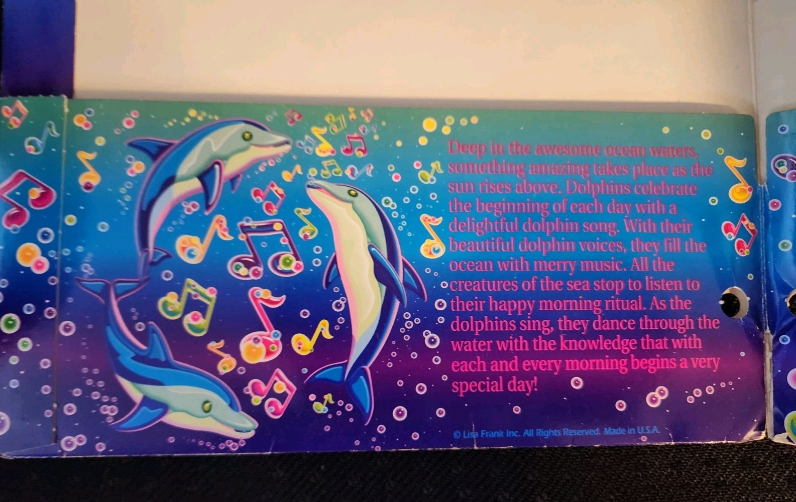 Lisa Frank Singing Dolphins Folder Vintage Fantastic World