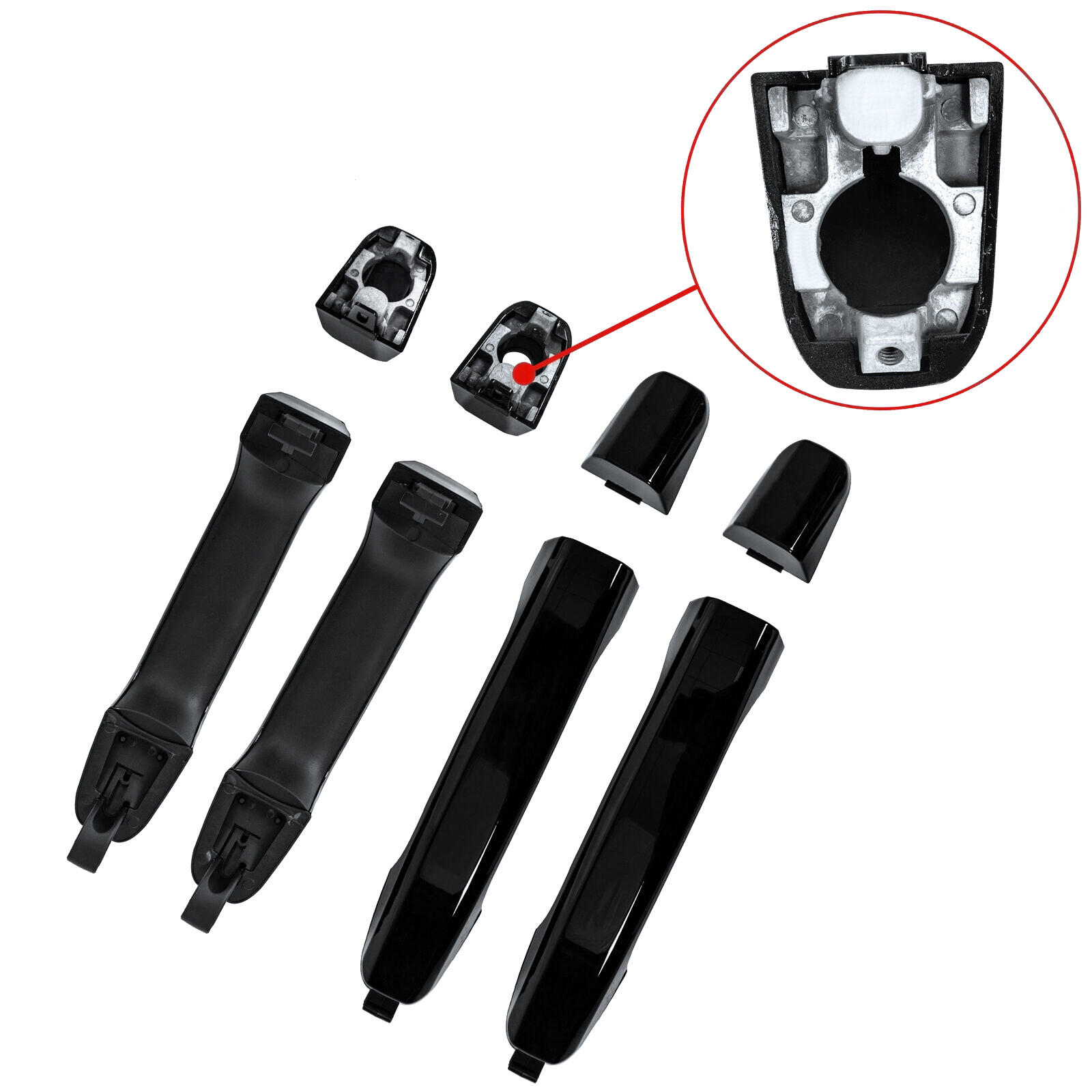 For 23236150 Silverado Sierra 2014-2019 Gloss Black Painted 4 pcs Door Handles