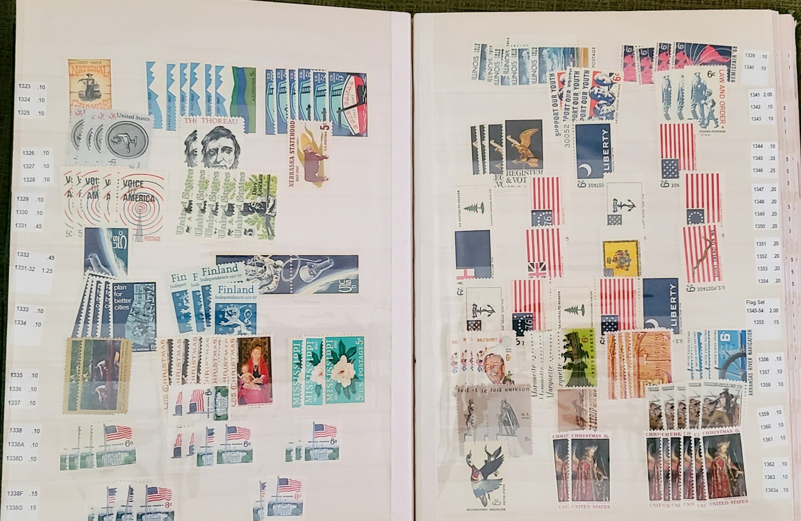 US STAMPS Lot MNH Mixed FV $190, Scott Identified In Binder + Plate Block Sets