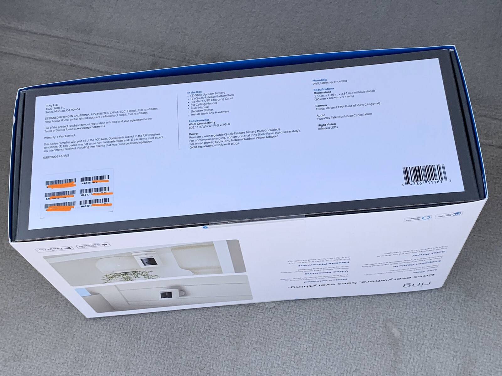 3 Pack Ring Stick Up Cam Indoor/Outdoor Home Security Camera Battery Wire Free