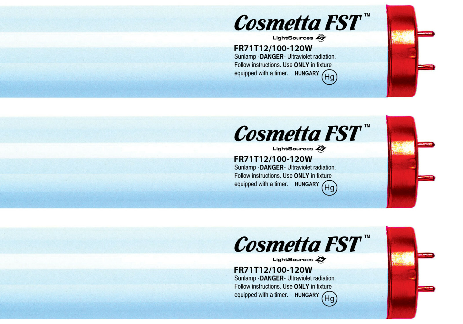 Cosmetta FST FR71T12 100W Bi-Pin Full Spectrum Tanning Lamps- UV with Red Light!